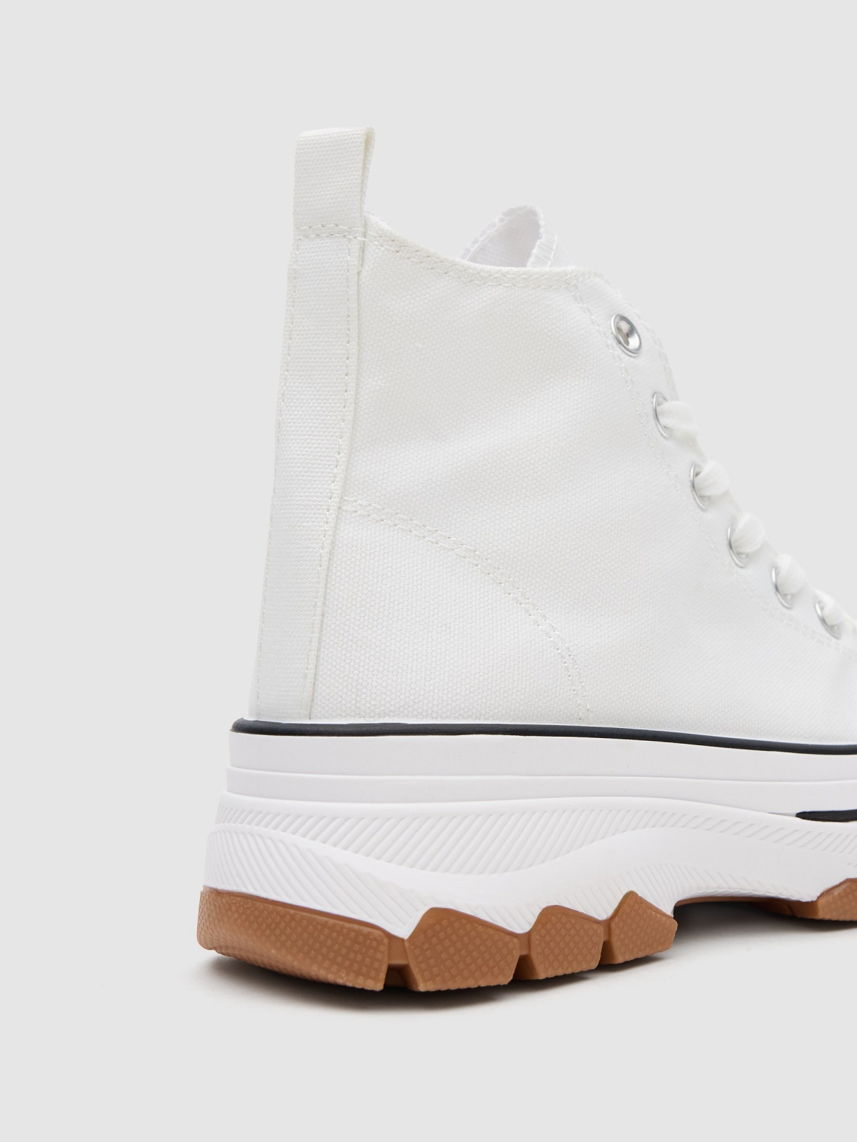 Canvas platform boot white zenithal view