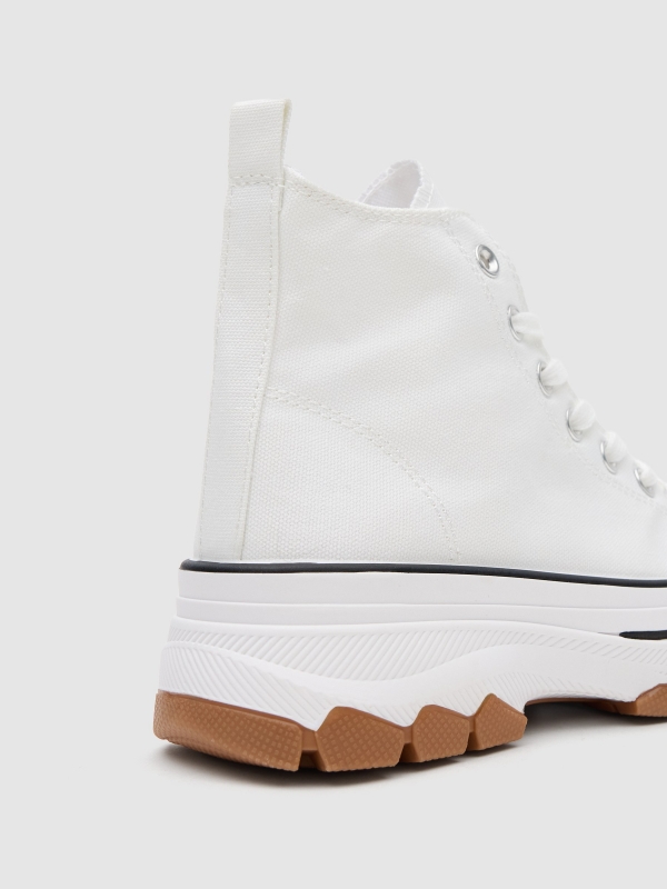 Canvas platform boot white zenithal view