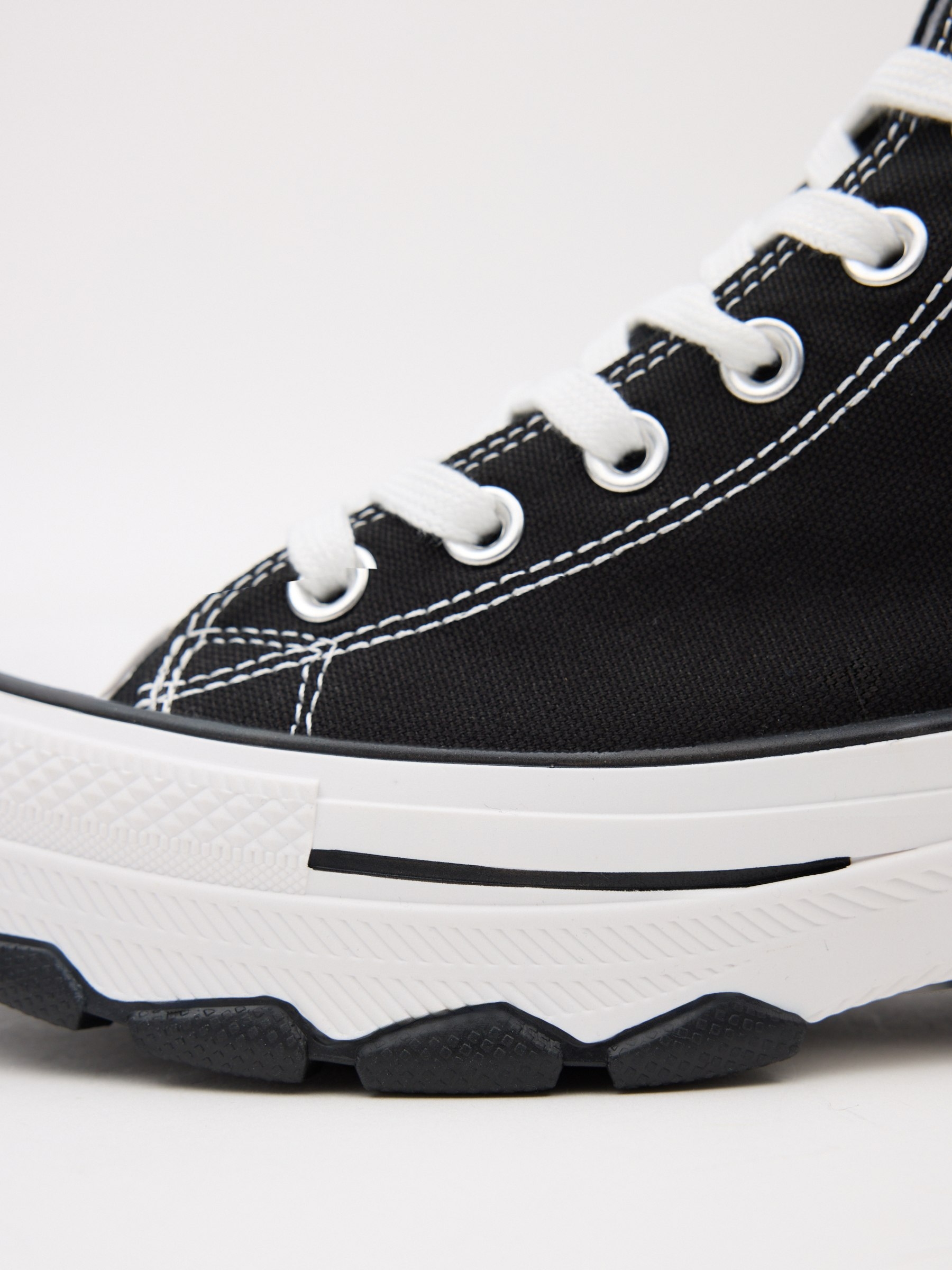 Botins de lona preta preto