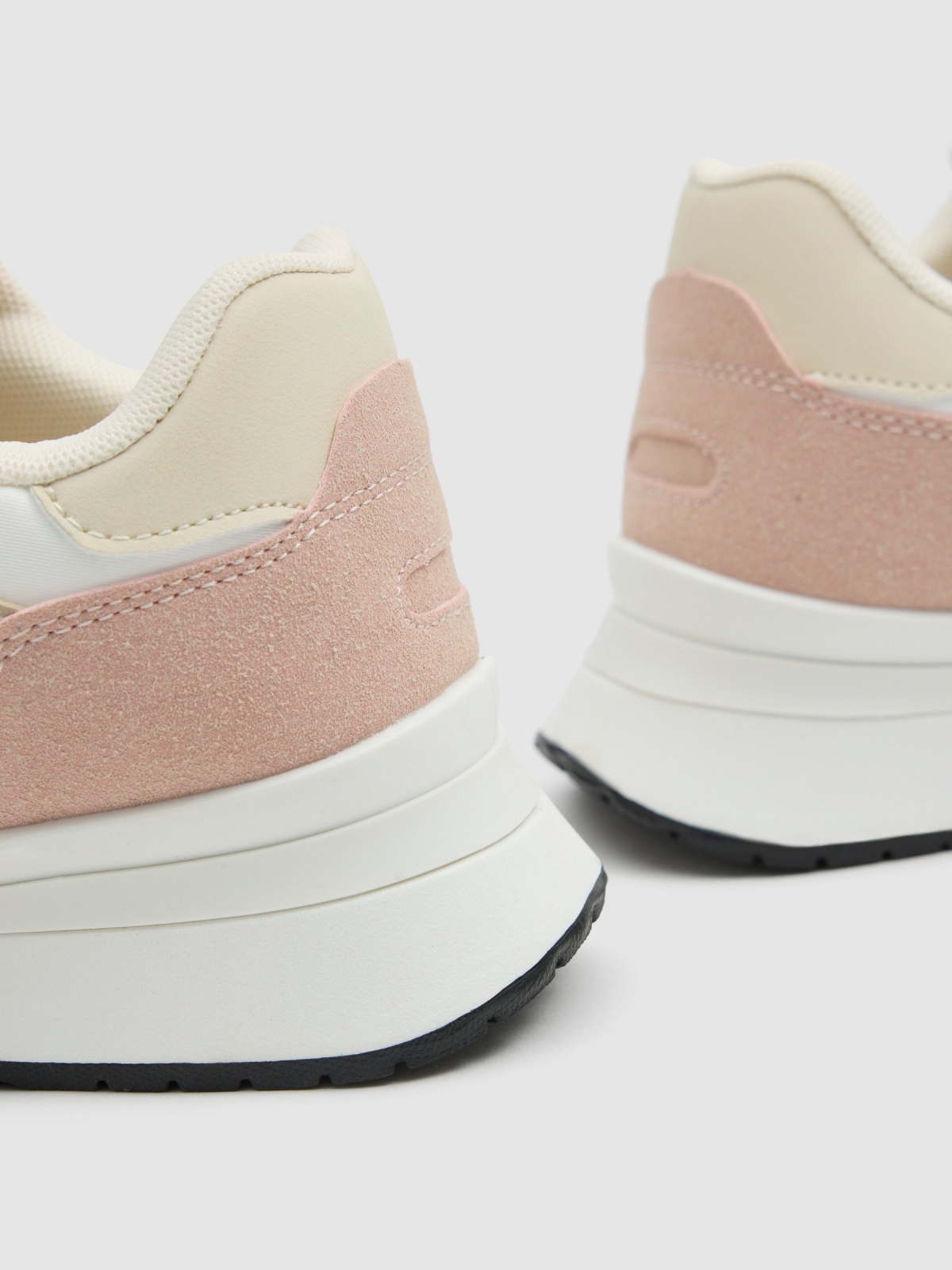 Combined faux leather running sportswear off white detail view