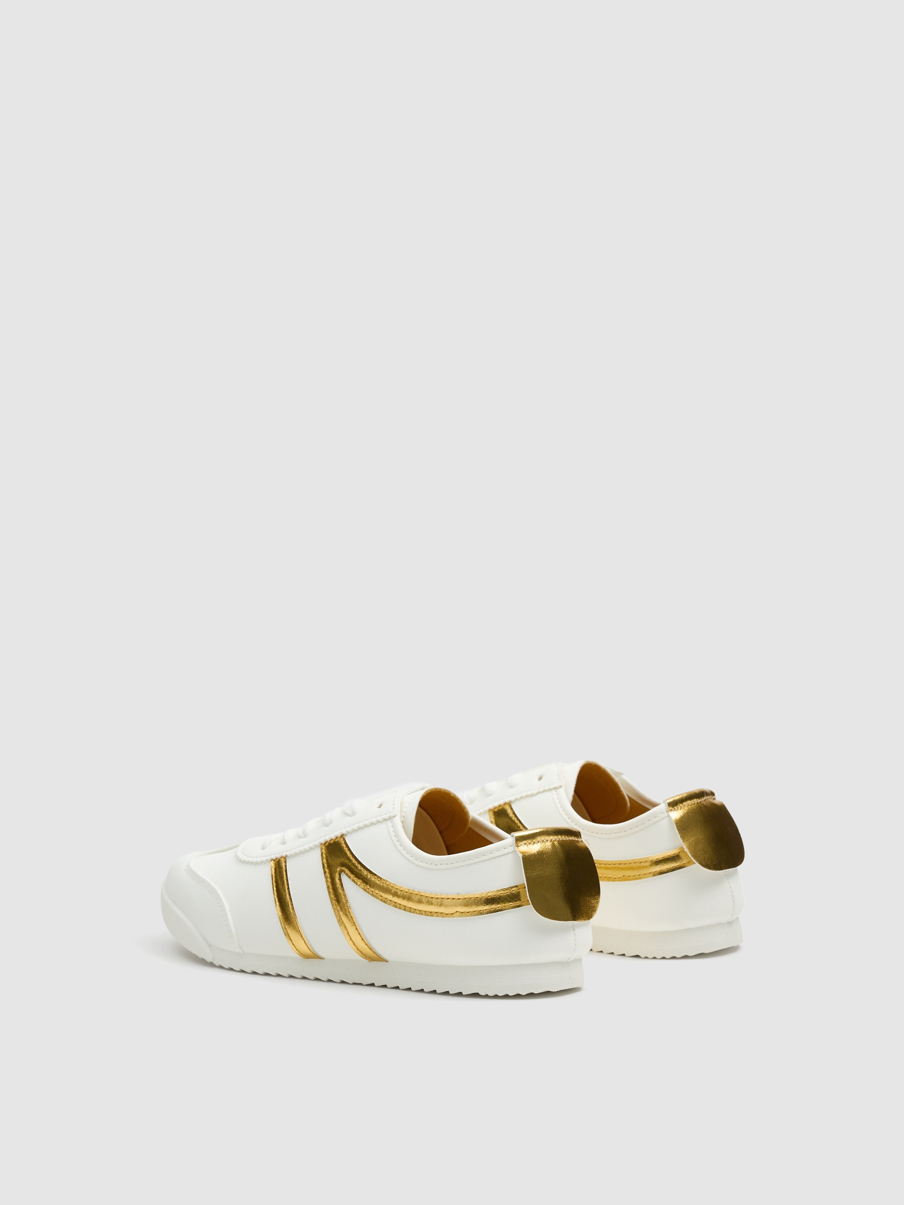 Faux leather sports with golden details golden