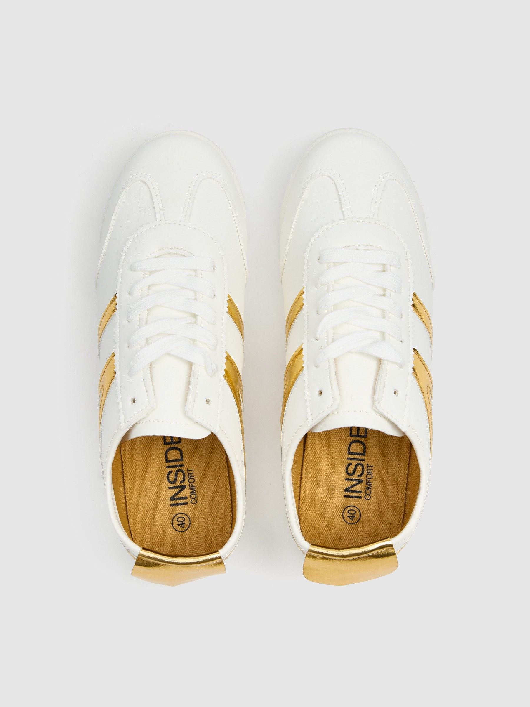 Faux leather sports with golden details golden
