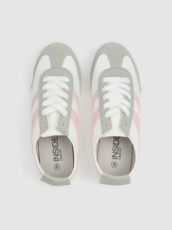 Deportiva polipiel combinada blanco vista cenital