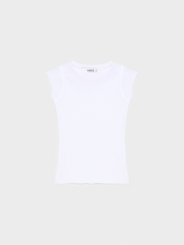  Camiseta básica algodão preta branco vista frontal