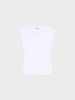 %Pto% Black basic cotton t-shirt white front view