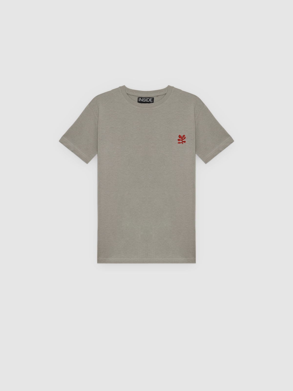 %Pto% Camiseta tropical bordado verde vista frontal