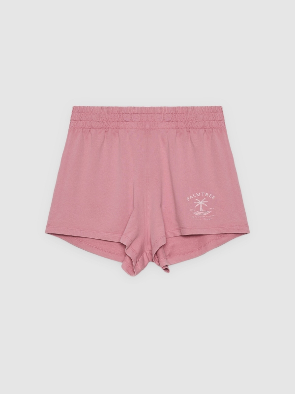  Shorts felpa tiro alto rosa vista frontal