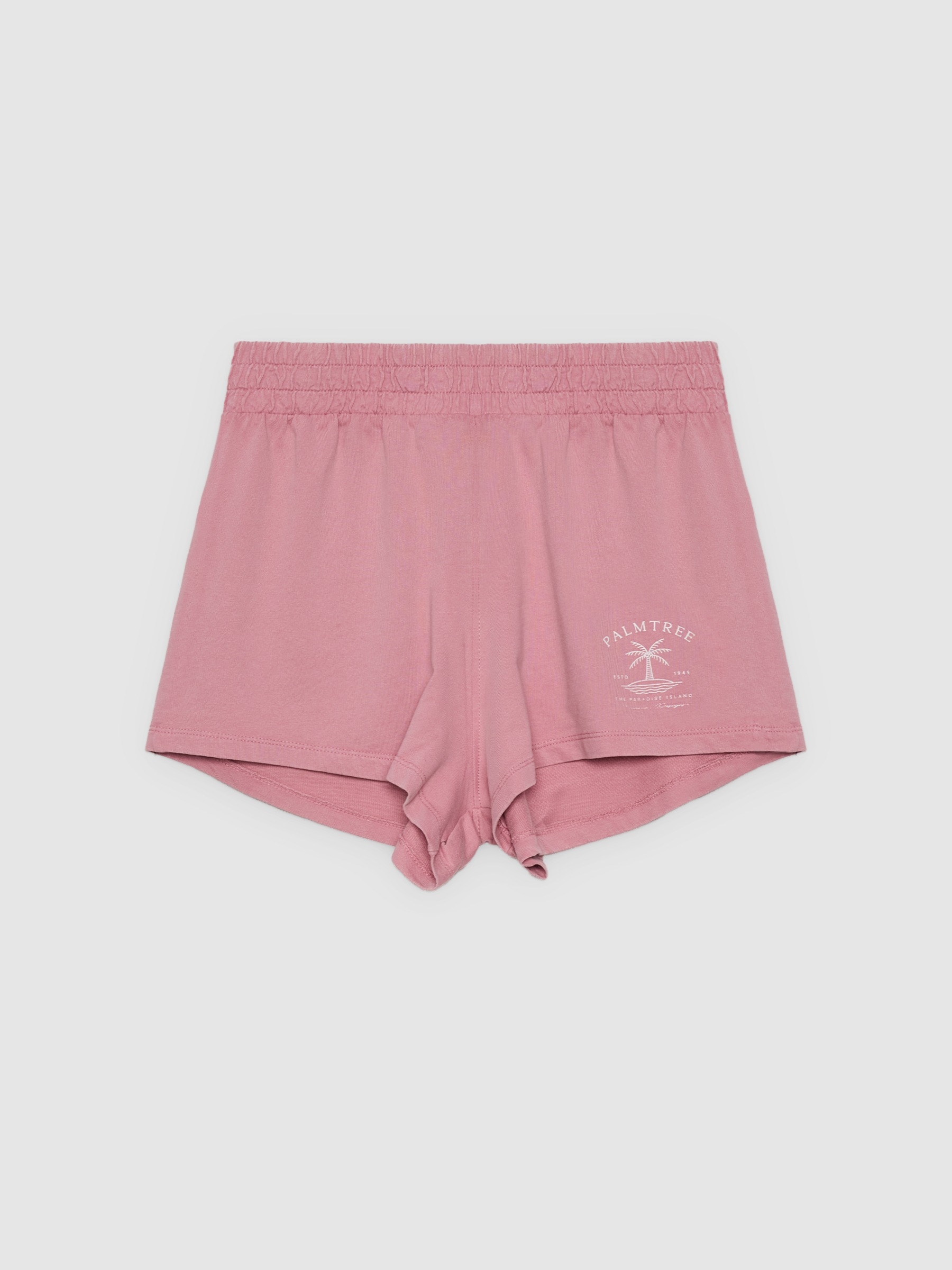  Shorts felpa tiro alto rosa vista frontal