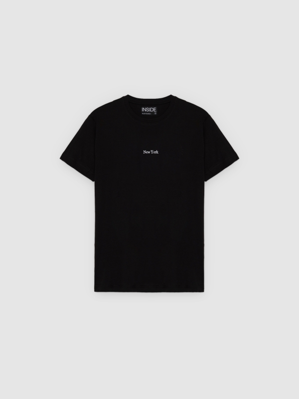 Black New York t-shirt black front view