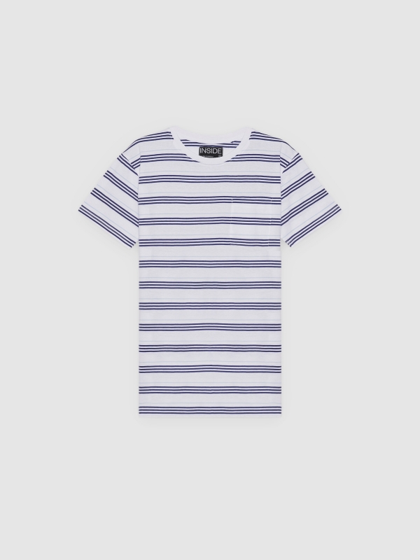  Short-sleeve striped shirt white front view