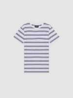 %Pto% Camiseta listrada de manga curta branco vista frontal