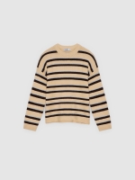 %Pto% Striped faux fur sweater multicolor front view