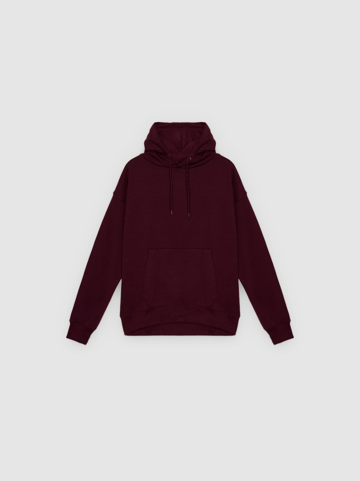%Pto% Basic hooded sweatshirt burgundy front view