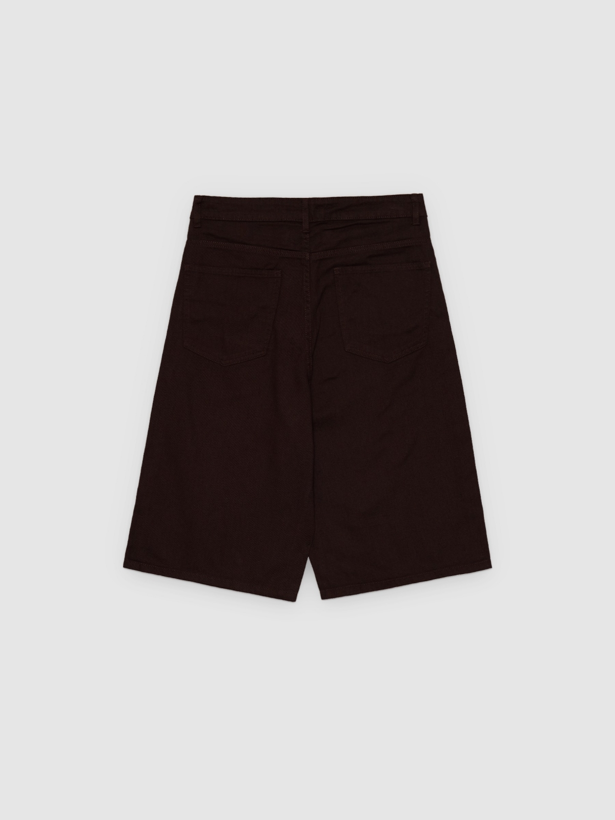 Bermudas sarja algodão chocolate vista traseira