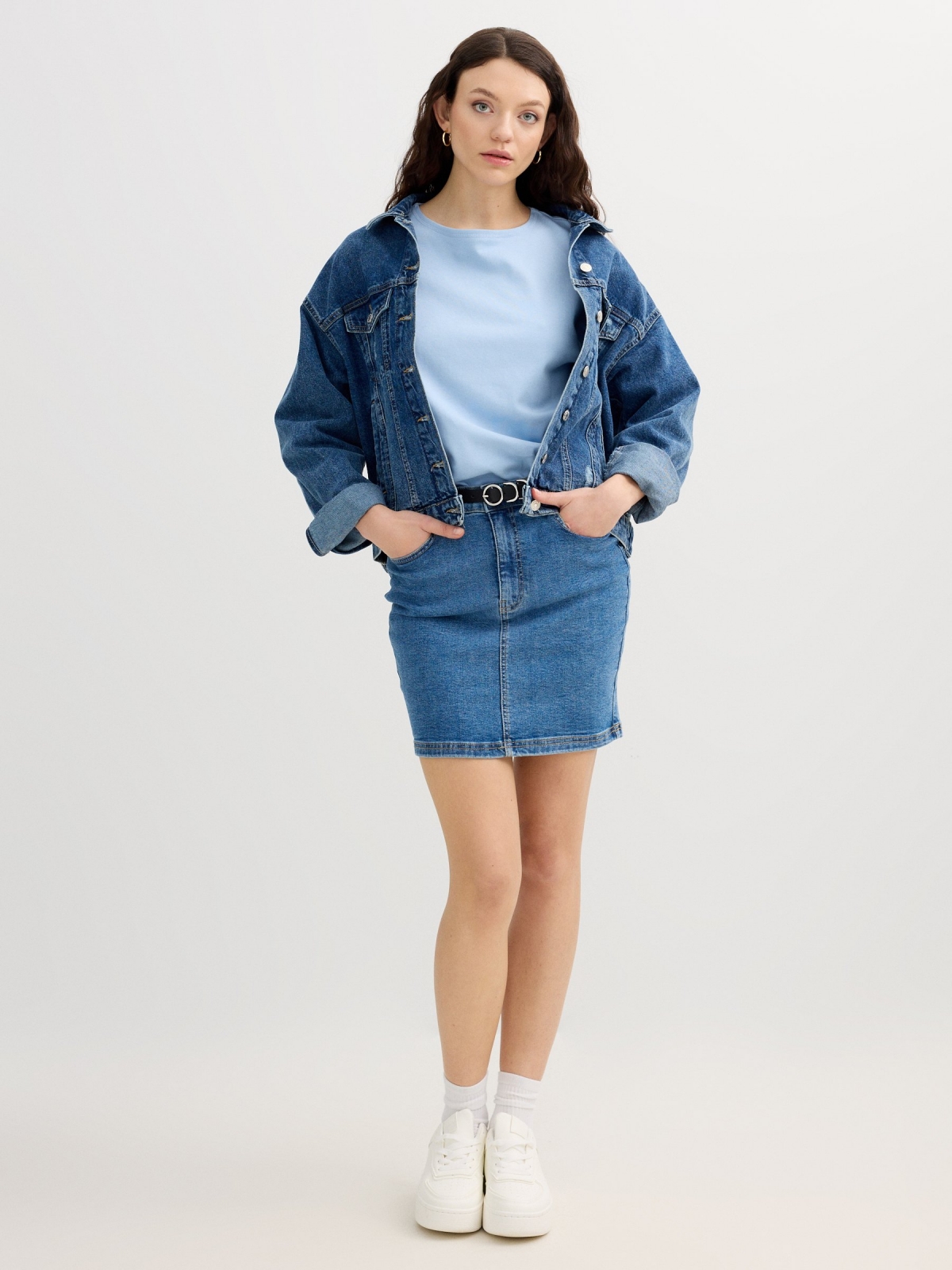 Minissaia jeans ajustada