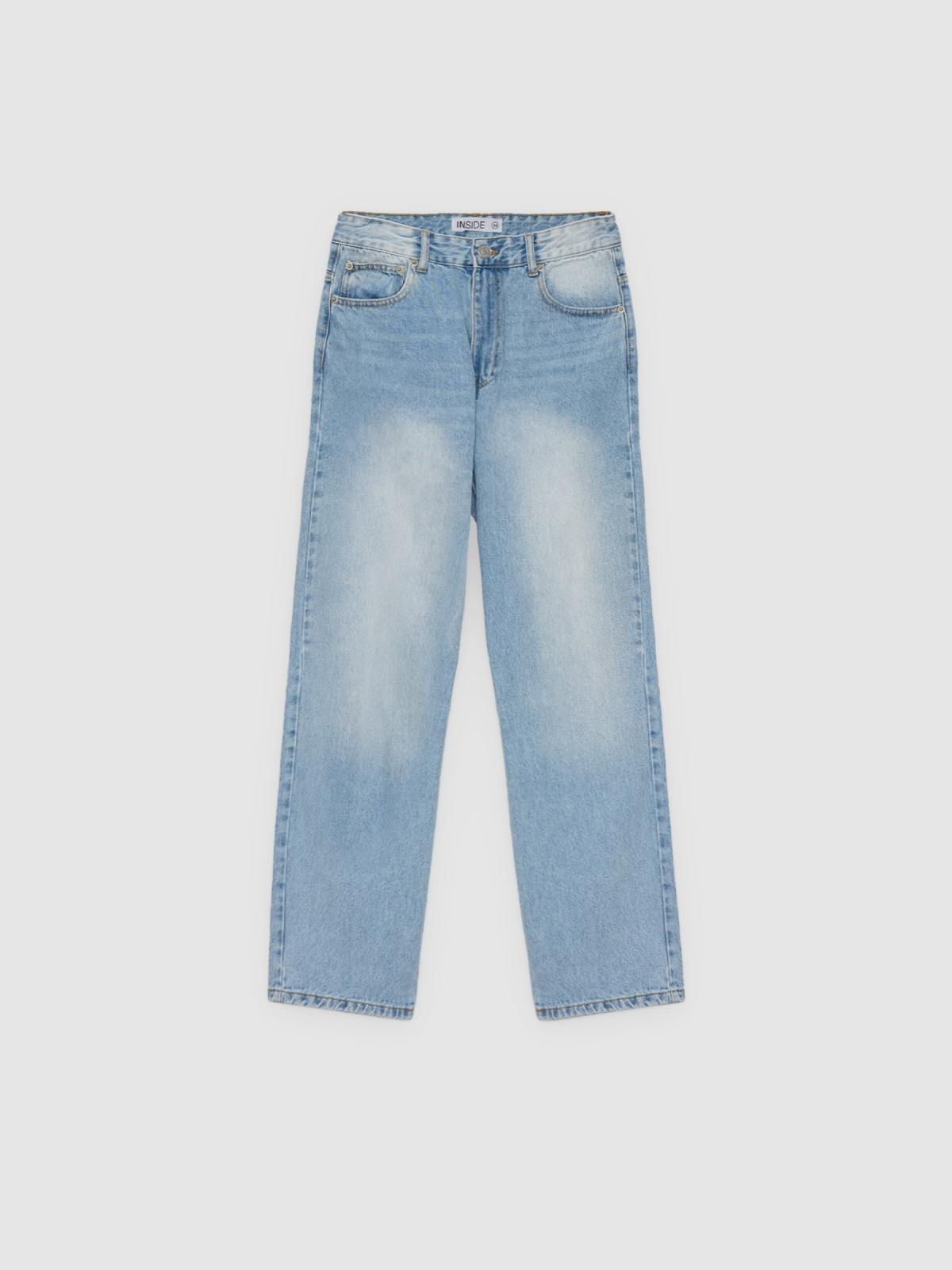 Washed blue loose jeans