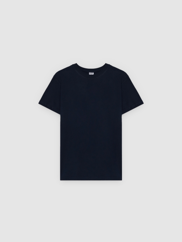  Camiseta básica manga corta azul vista frontal