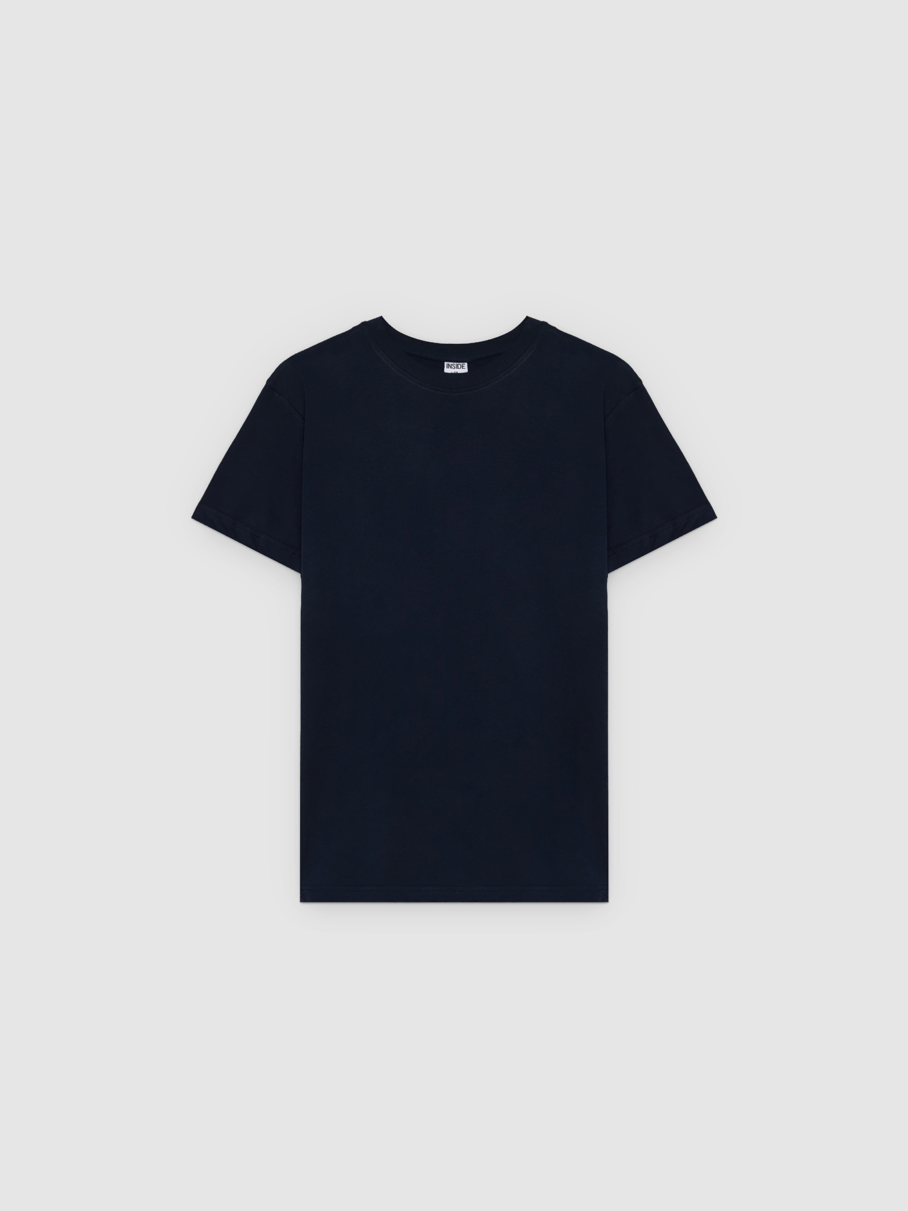 Camiseta básica manga corta azul vista media frontal