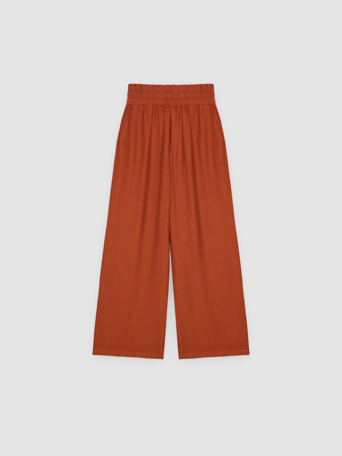 %Pto% Pantalón wide leg fluido marrón tostado vista frontal