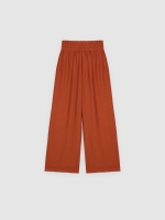 %Pto% Pantalón wide leg fluido marrón tostado vista frontal