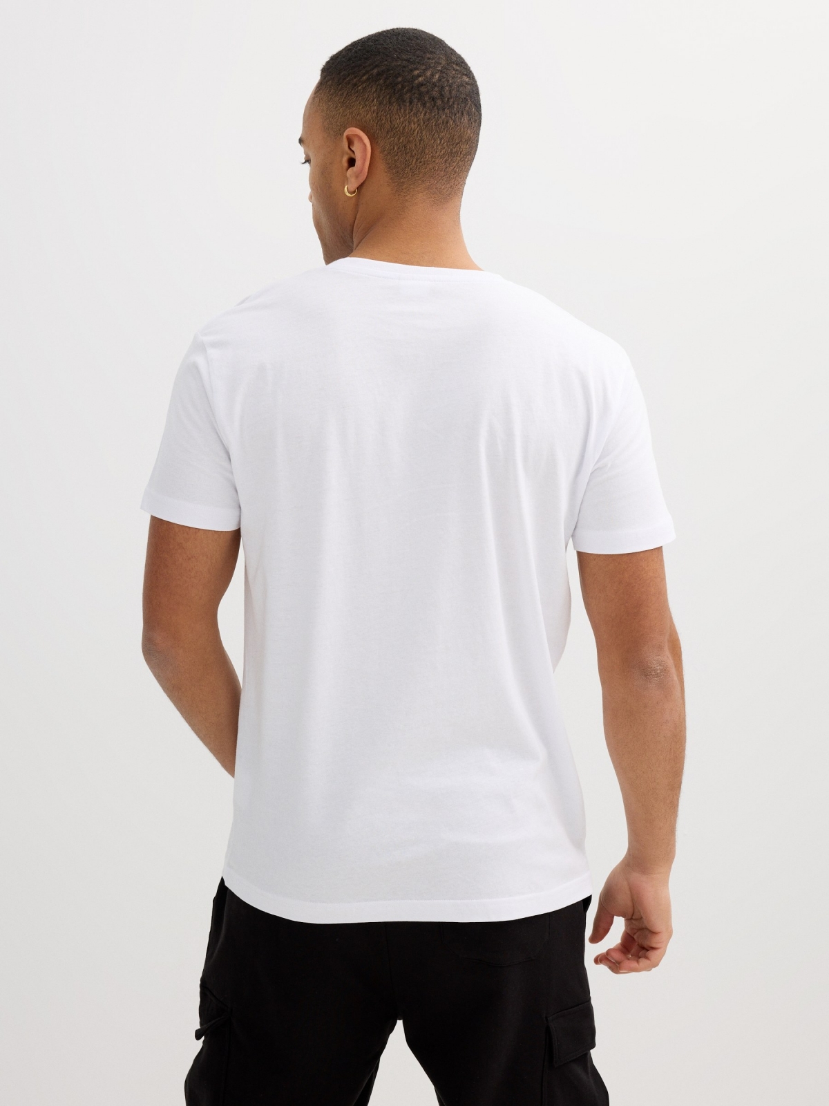 Camiseta básica INSIDE blanco vista media trasera