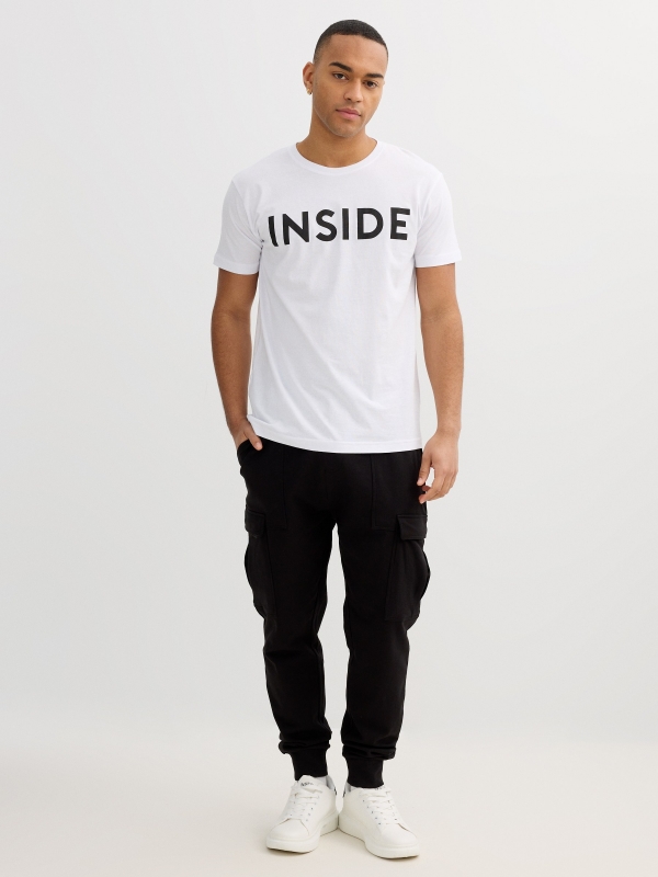 INSIDE basic T-shirt white front view