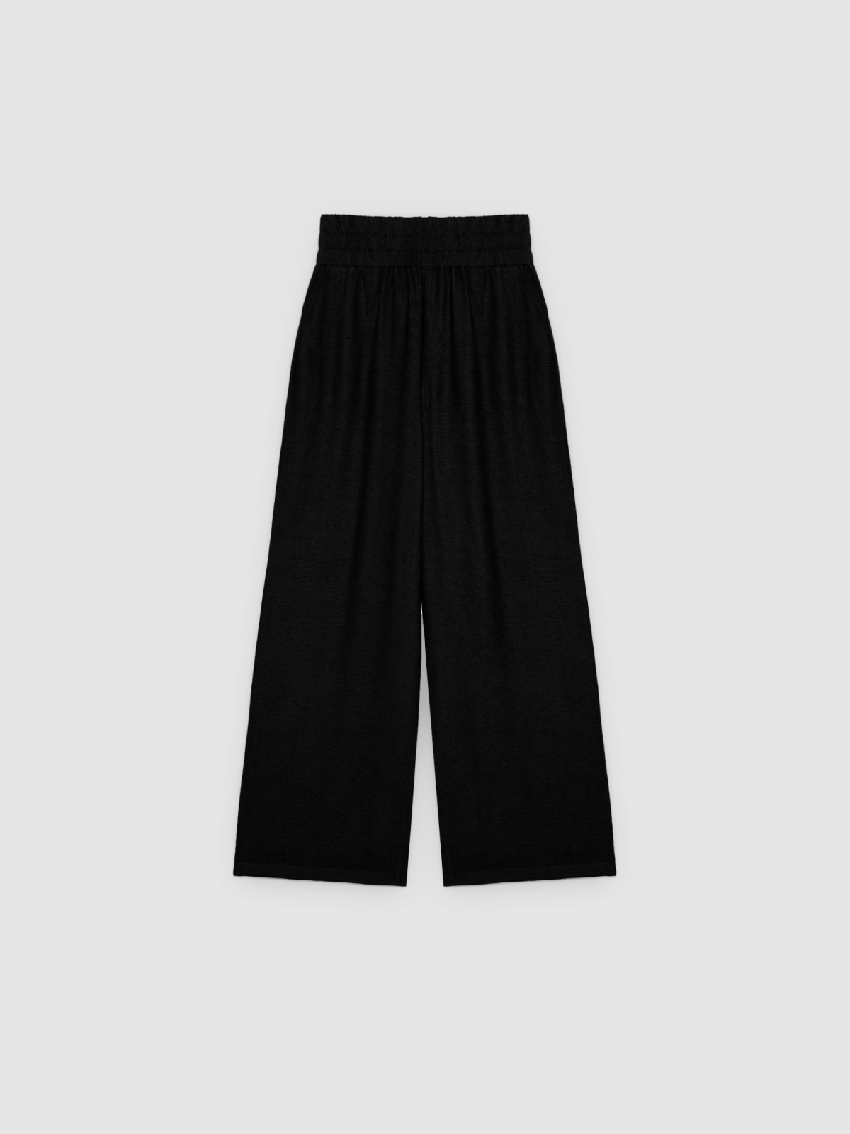 %Pto% Pantalón wide leg fluido negro vista frontal