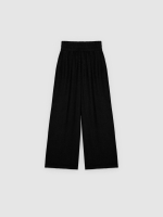 %Pto% Pantalón wide leg fluido negro vista frontal