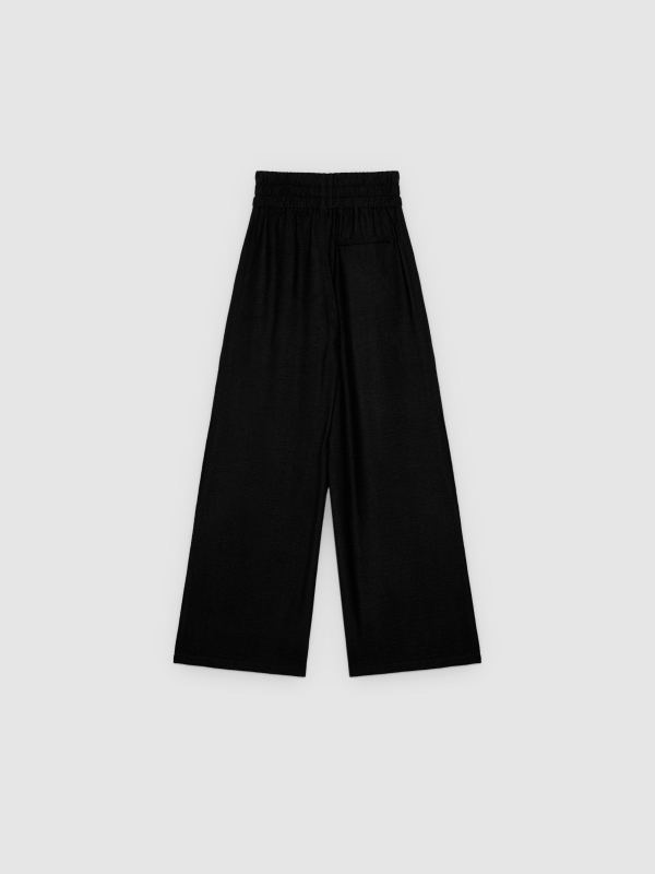 Pantalón wide leg fluido negro vista trasera
