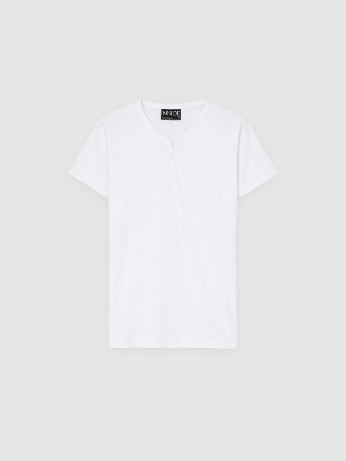 %Pto% Basic T-shirt with baker's collar white front view