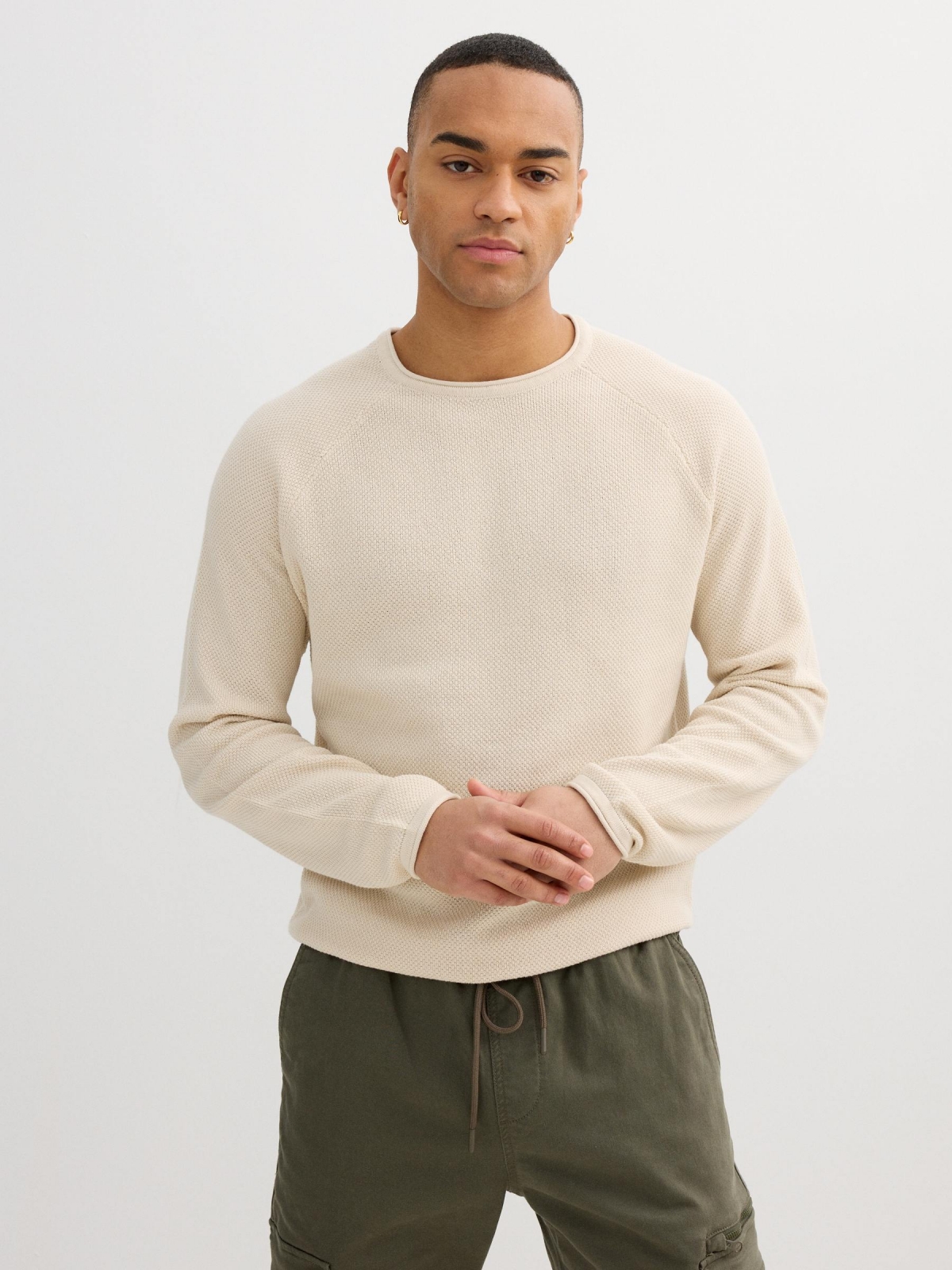 Textured knit sweater