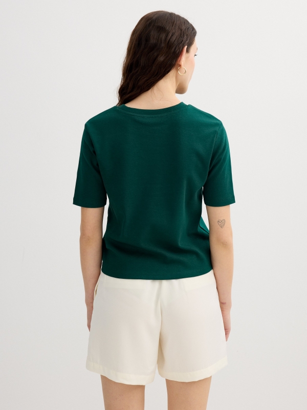 Bermudas de viscose cintura alta off white vista geral frontal