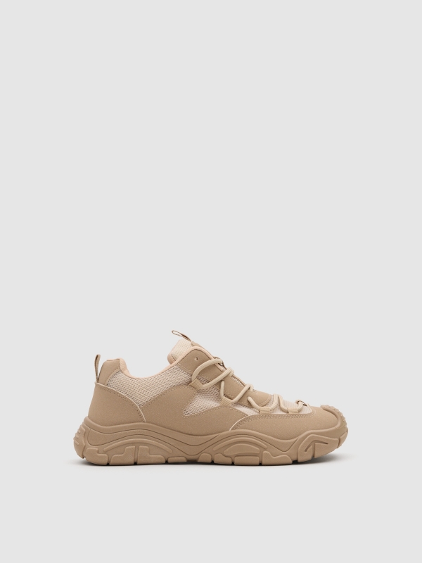 Zapatillas combinadas nylon beige beige