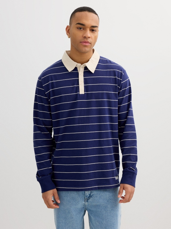 Polo de listras manga longa