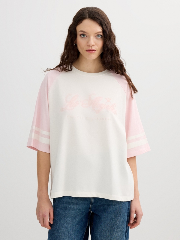 Camiseta de algodão manga curta oversize