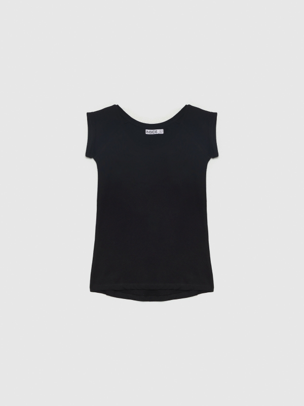  Camiseta básica slim negra negro vista frontal