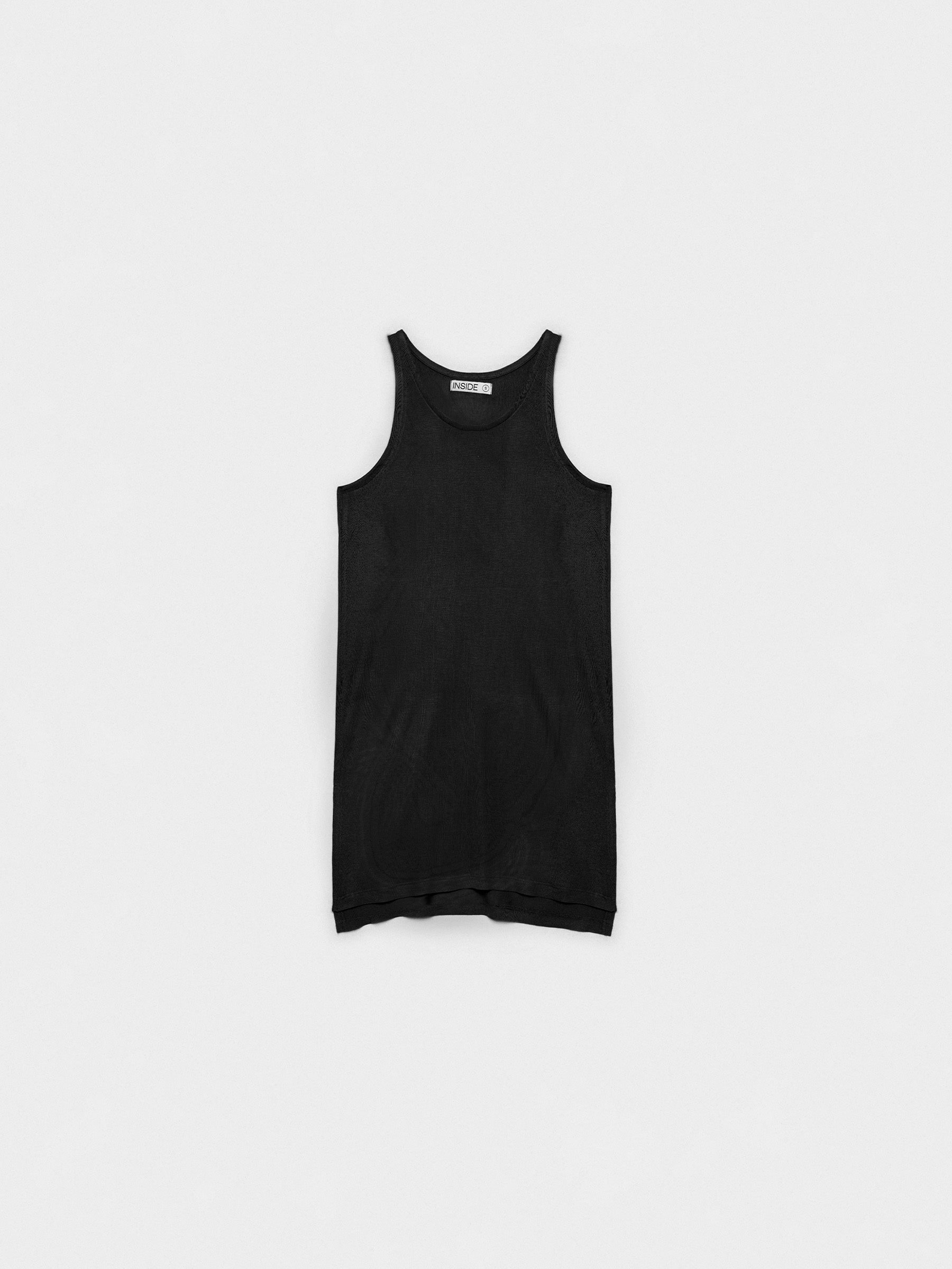 %Pto% Oversized basic viscose t-shirt black front view