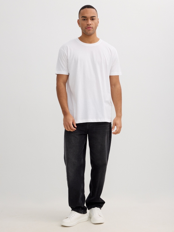Camiseta básica manga corta blanco vista general frontal