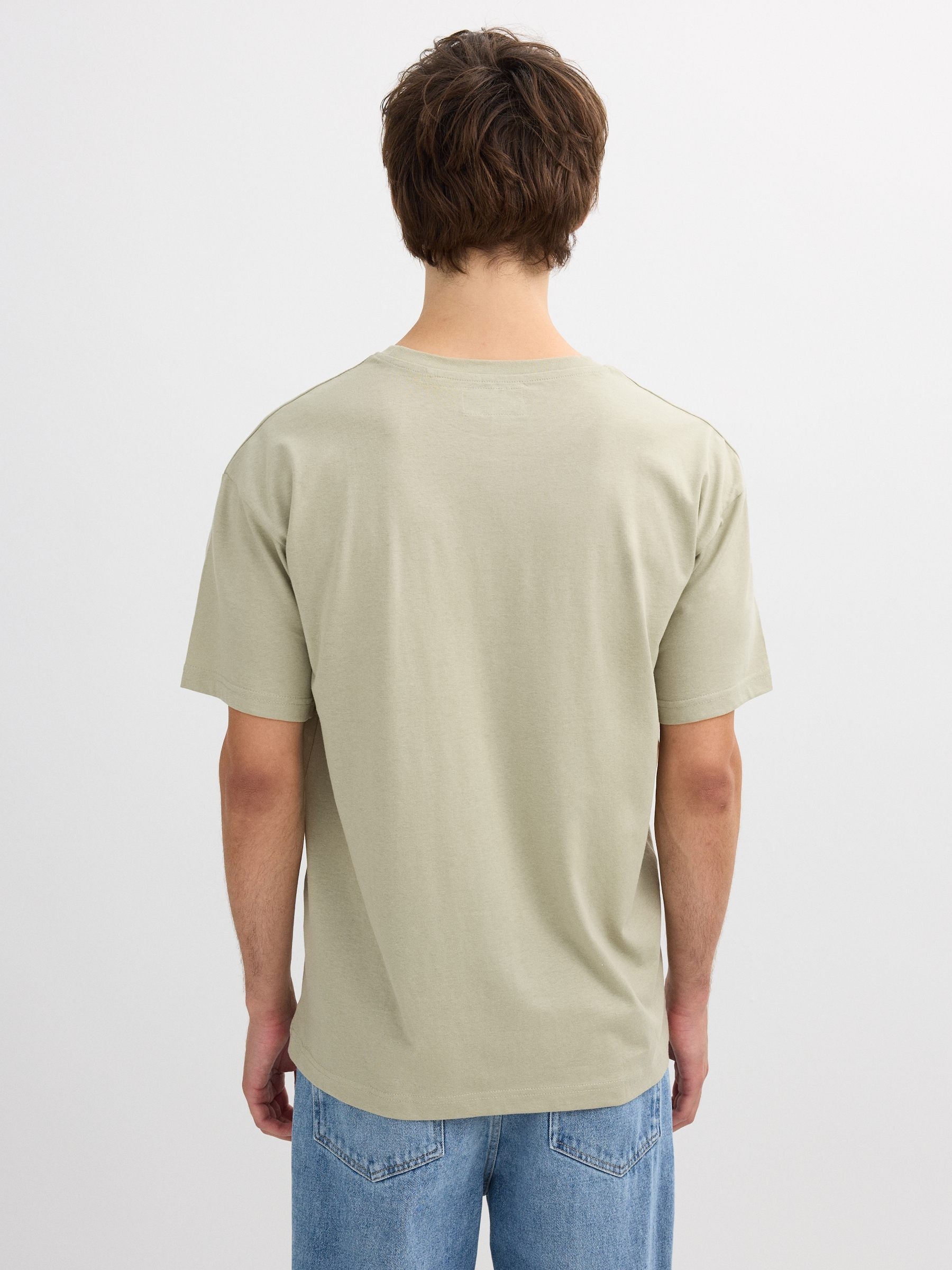 Camiseta logo Inside verde grisáceo vista media frontal