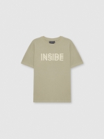 %Pto% Inside logo t-shirt greyish green front view