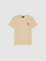 %Pto% Camiseta azul estampa tropical areia vista frontal