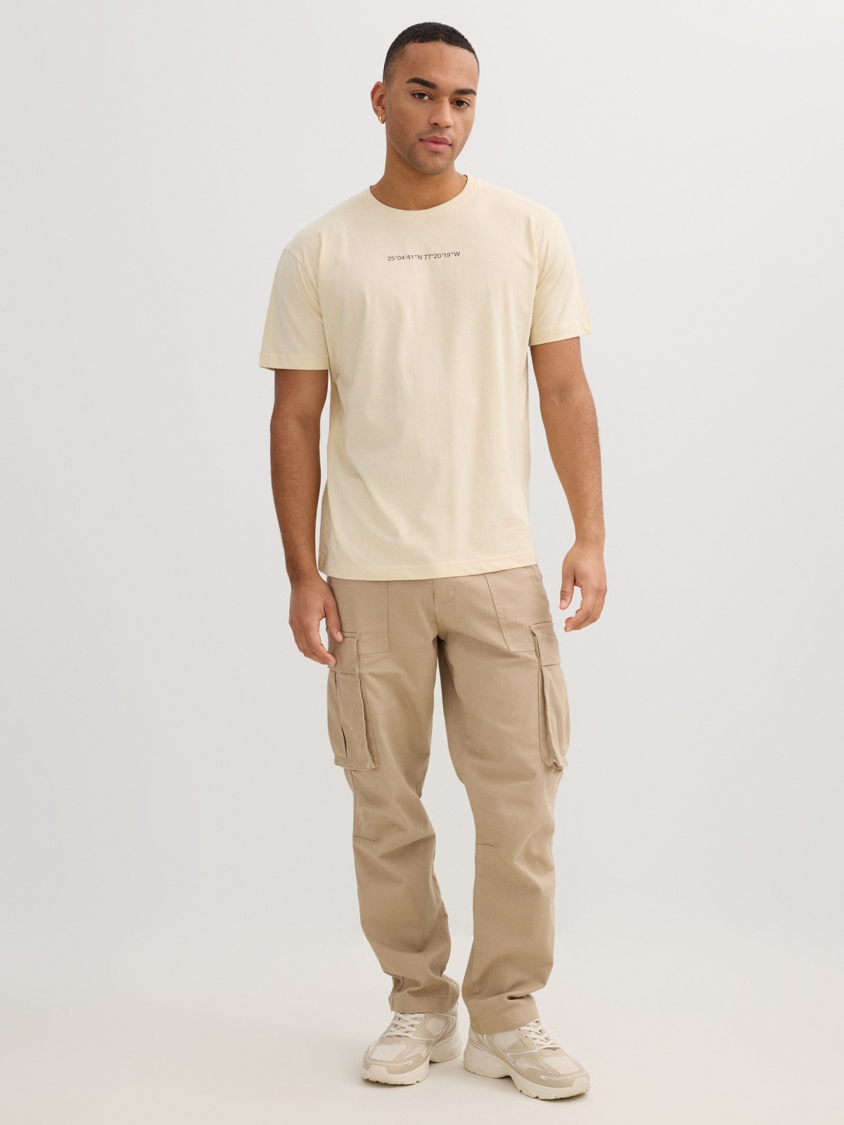 Coordinates t-shirt sand front view