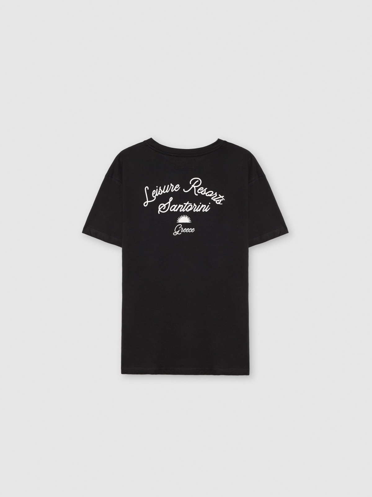 Camiseta manga corta Santorini negro vista trasera