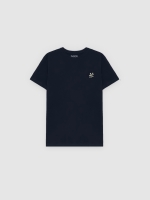 %Pto% Tropical embroidered t-shirt navy front view