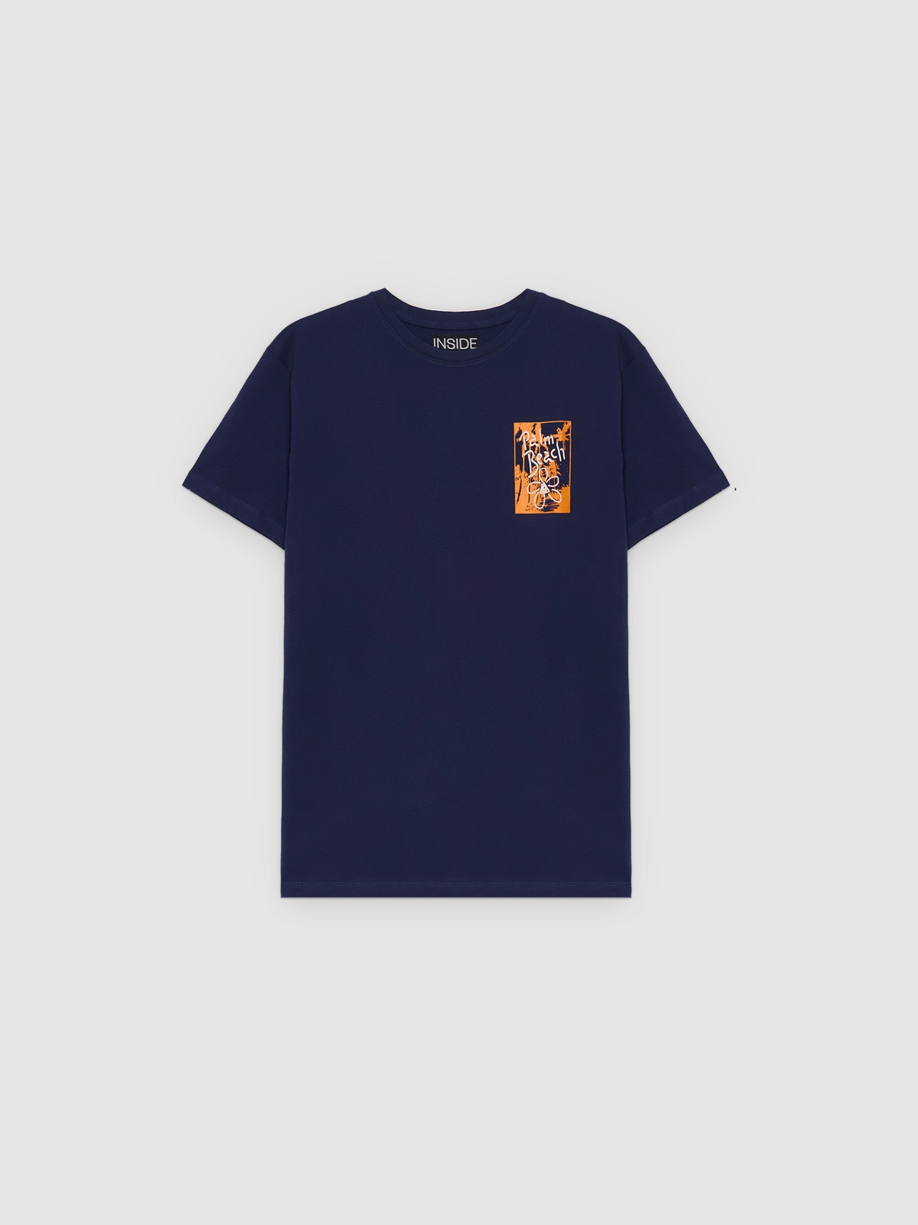 Camiseta Palm Beach azul marino vista media frontal