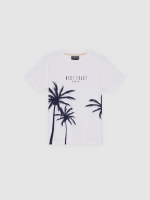 %Pto% Palm tree print t-shirt white front view