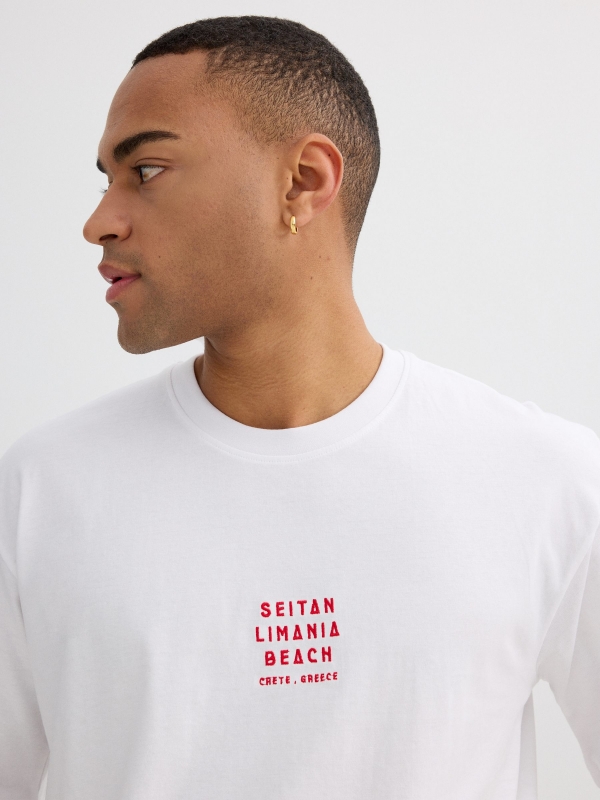 Camiseta oversized blanca blanco vista detalle