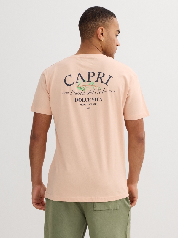 Camiseta Capri rosa nude vista media trasera