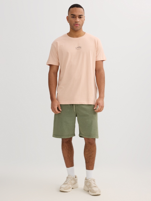 Camiseta Capri rosa nude vista general frontal