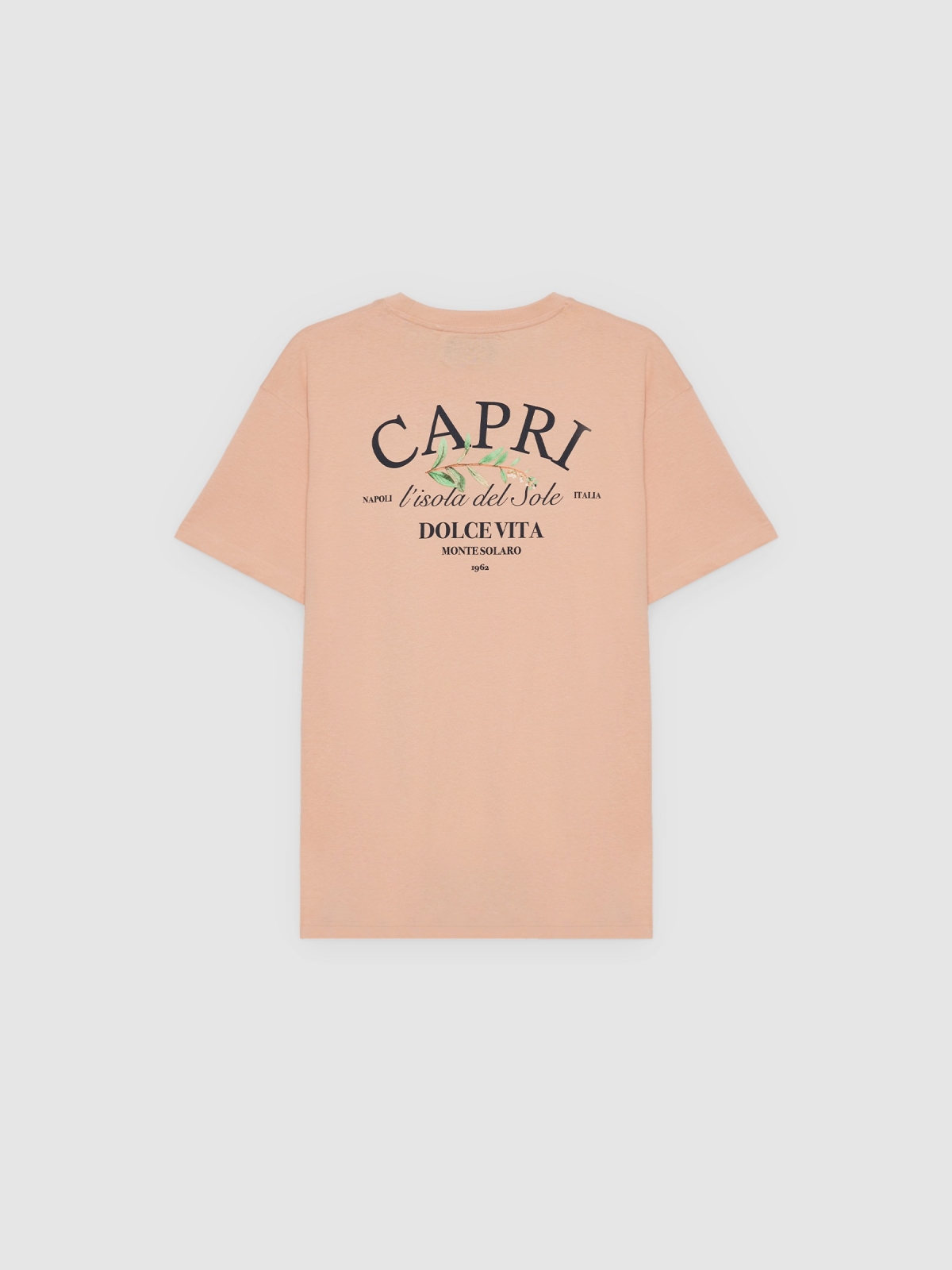 Camiseta Capri rosa nude vista trasera